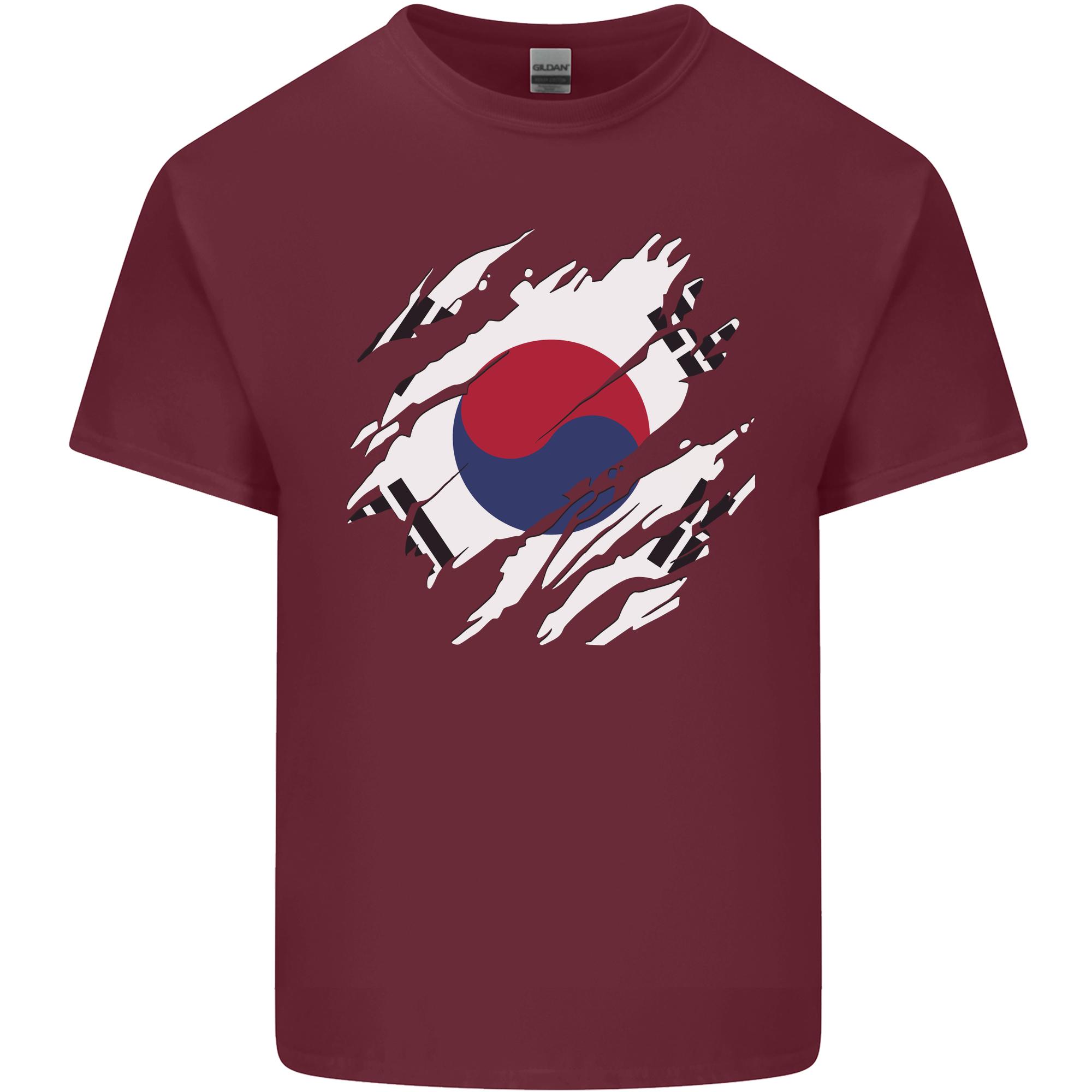Torn South Korea Flag Korean Day Football Unisexs Light Cotton TShirt S