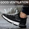 Lightweight Work Safety Shoes Men Women Steel Toe Shoes Plus Size Industrial Safety Boots Breathable Protective Work Sneakers