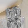 925 Sterling Silver Round Zircon Hoop Earrings For Women Simple Geometric Circle Earrings Party Wedding Jewelry Gifts