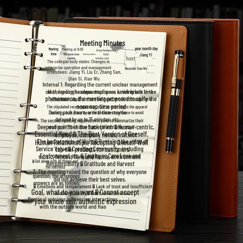 Large Detachable Loose-Leaf Business Notebook
