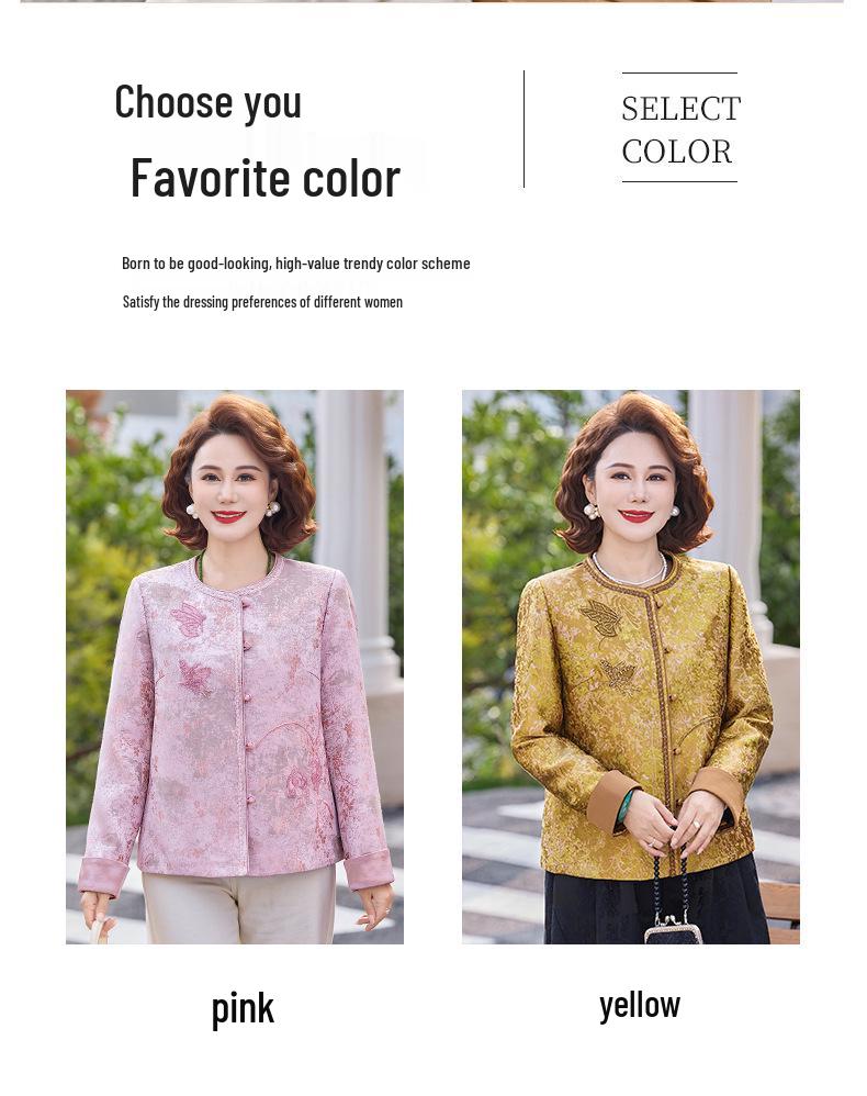 2026 New Arrival: Spring Embroidery Jacket, Short Style, for Middle-Aged & Elderly Women – High-End Chinese Style for Spring & Autumn