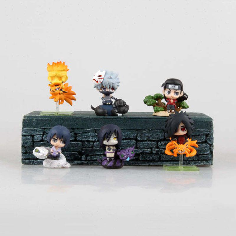 6X Anime Naruto Action Figure Toys Q Version Naruto PVC Figures Model Collection