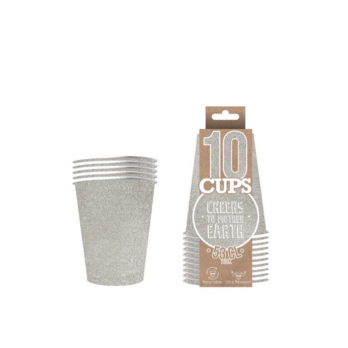 Gobelet - original cup - gobelets américains scintillants - argent - 53 cl - 10 pièces