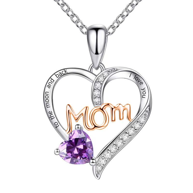 Heart-Shaped Diamond Necklace for New Moms - Mother's Day Gift