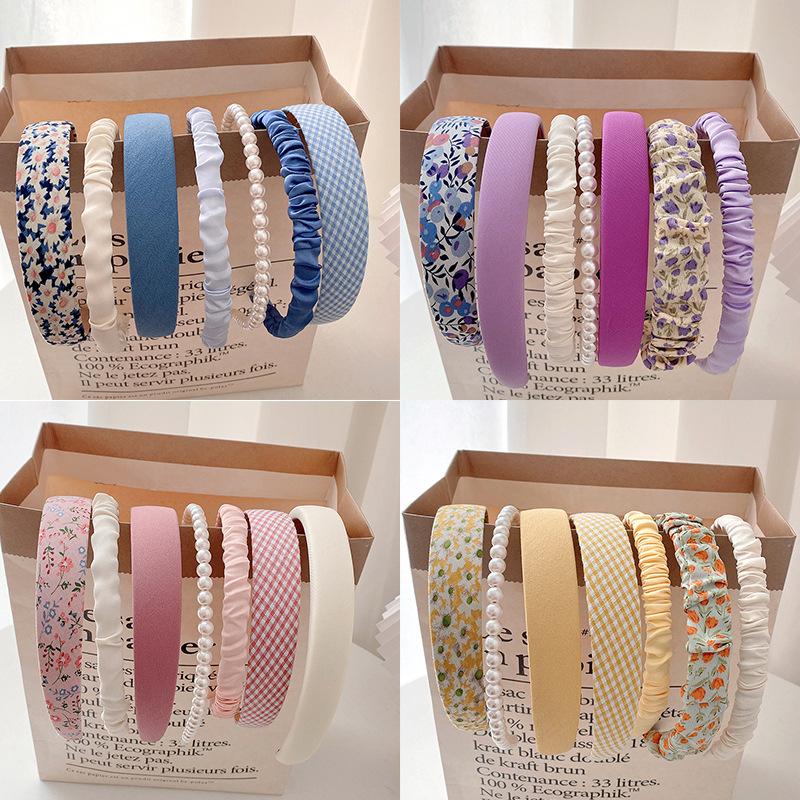 1/3/5/7/8 Pcs New Pearl Headband All-match face wash headband Hair Accessories for Women