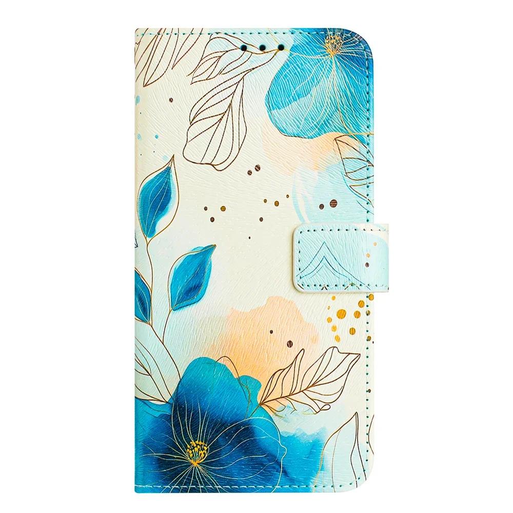 Coloured Drawing Wallet Case for iPhone 16E SE3 SE 8 7 6 6S Plus 16 Pro Max Shockproof Stand Card Holder Strap Flip Phone Cover
