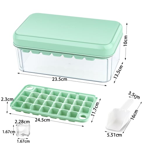 Ice Maker, Ice Tray, Ice Maker, Ice Block, Ice Maker, Container, Removes Ice In 1 Second [Food Sanitation Law Compliant], Ice Mold with Lid, Large Cap