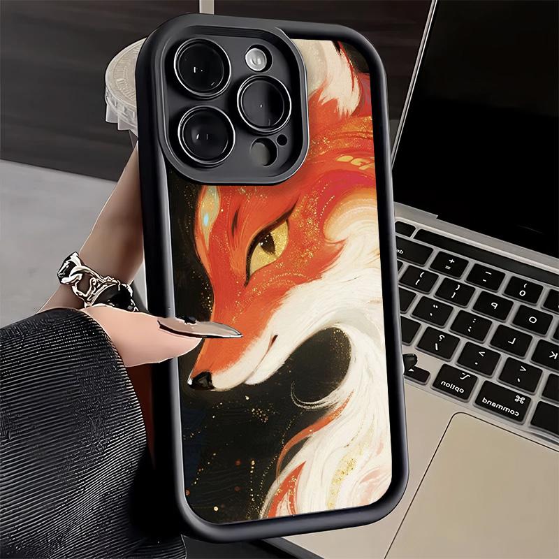 Phone Case for iPhone 17 Air 16E 15 16 Pro Max Cartoon Fox Animal Cover 14 Plus 13 12 Mini Soft Shell Silicone Fundas