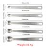 5 Pcs Measuring Spoon Stainless Steel Kitchen Cooking Spoons with Long Handle Baking Measure Tools for Bakery Restaurant