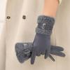 Full Finger Women Suede Gloves Windproof Cycling Mittens Fashion Winter Women's Gloves  Girls Gift