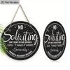 NO Soliciting Wooden Sign for Entrance Doors Decor - Unique Decorative Plaque for Home, Office, Store Decor