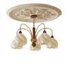 Romantic French Cream Chandelier for Living Room, Retro Walnut Pendant Light for Bedroom or Dining Room. Eye-Protecting Style.