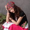 Ženy Mexický styl Etnické Vintage Výšivka Květiny Bandány Červený tisk Klobouk