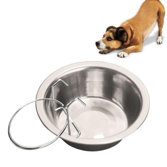 150ml Stainless Steel Hanging Dog Feeding Bowl Water Dish Feeder Pet Supplies