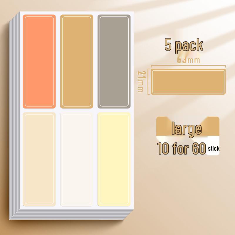 Cute Waterproof Self-Adhesive Color Label Stickers - Writable for Office and Price Marking Tasks