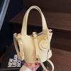2025 Spring and Summer Hot Sale, High-end Portable Bucket Bag, Women's Casual Versatile Lychee Pattern Texture Messenger Child and Mother Bag