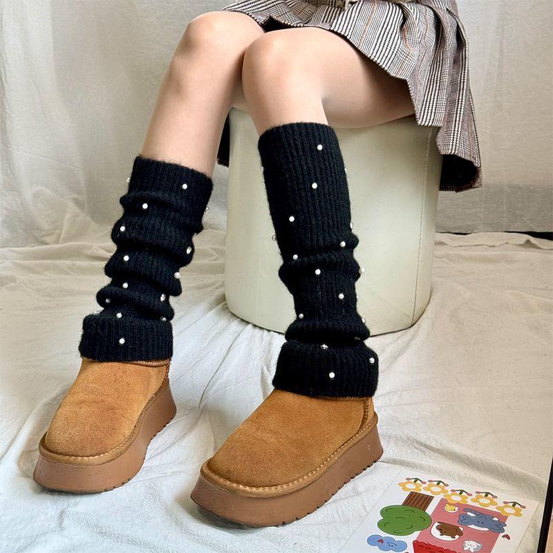 Autumn Winter Leg Warmers Vintage Socks Knitted Slouch Socks American Preppy Style Wool Warm Hot Girl Warm Calf Socks