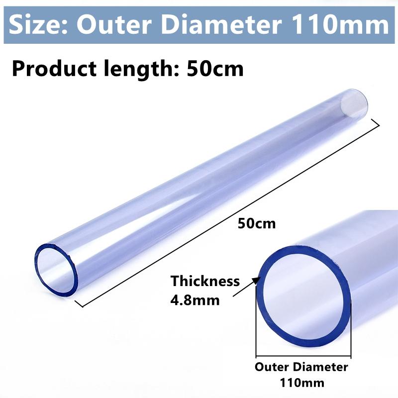 1 Stück Außendurchmesser 16~110mm PVC-U Transparent Blau Rohr Aquarium Fischbecken Schlauch Garten Bewässerung Bewässerungszubehör 50cm Lang
