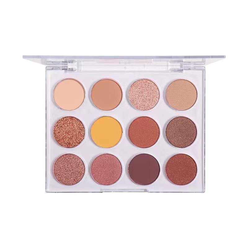 Sheer 12 Color Magic Eyeshadow Palette Pearl Matte Milk Tea Earth Color High Pigmentation