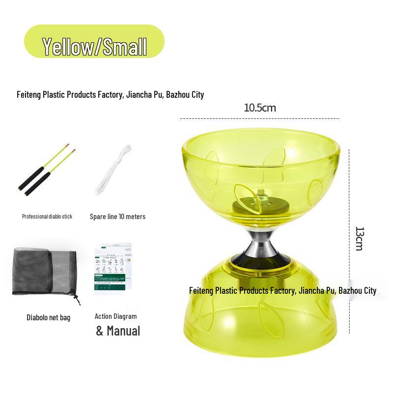 Transparent Rubber Bearing Diabolo - Beginner & Student Double-Ended Diabolo