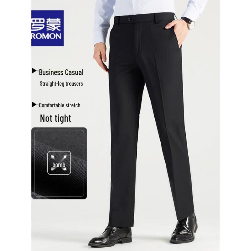 

ROMON Men s Business Casual Straight-Leg Pants 31
