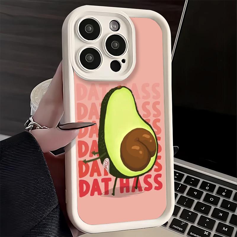 Phone Case for iPhone 17 Air 16E 15 16 Pro Max Cartoon Cute Avocado Cover 14 Plus 13 12 Mini Soft Shell Silicone Fundas