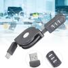 USB2.0 Expander Cable 3 Port Charging And Data Transfer Hubs Retractable Design For PC And Mobile Devices