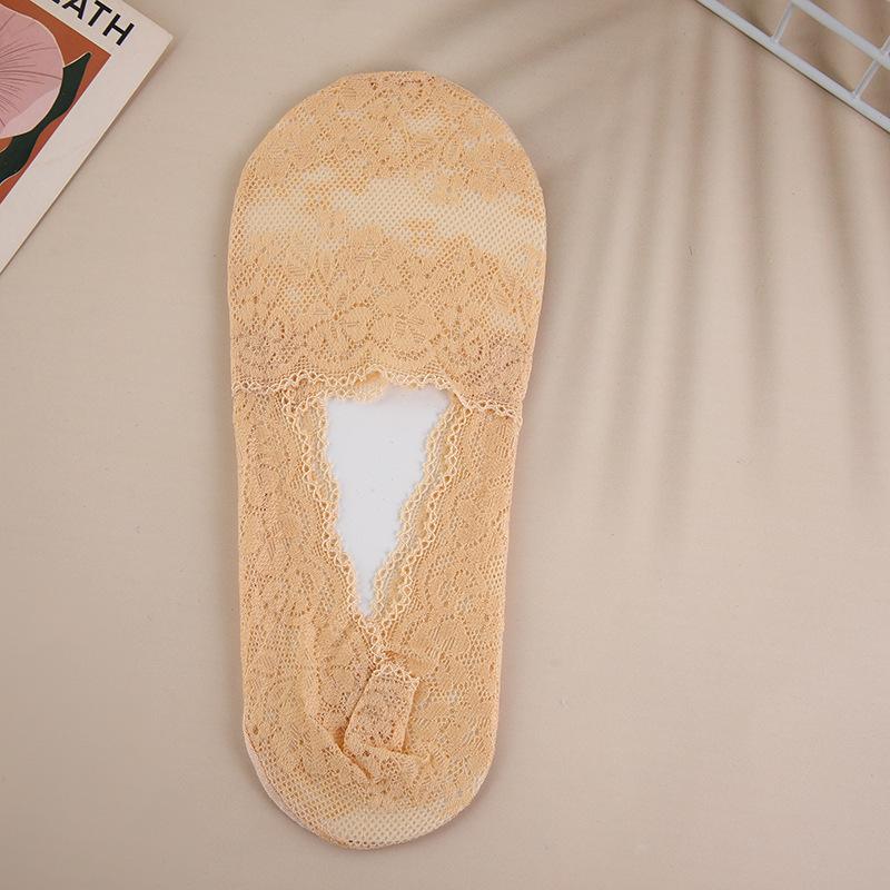 Women Socks Thin Breathable Silicone Non-slip Invisible Lace No-show Boat Sock Transparen Fashion Casual Low Cut Boat Socks