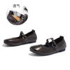 First layer sheepskin insole Mary Jane shoes women's 2025 summer new crooked head leather single shoes casual French commuter shoes