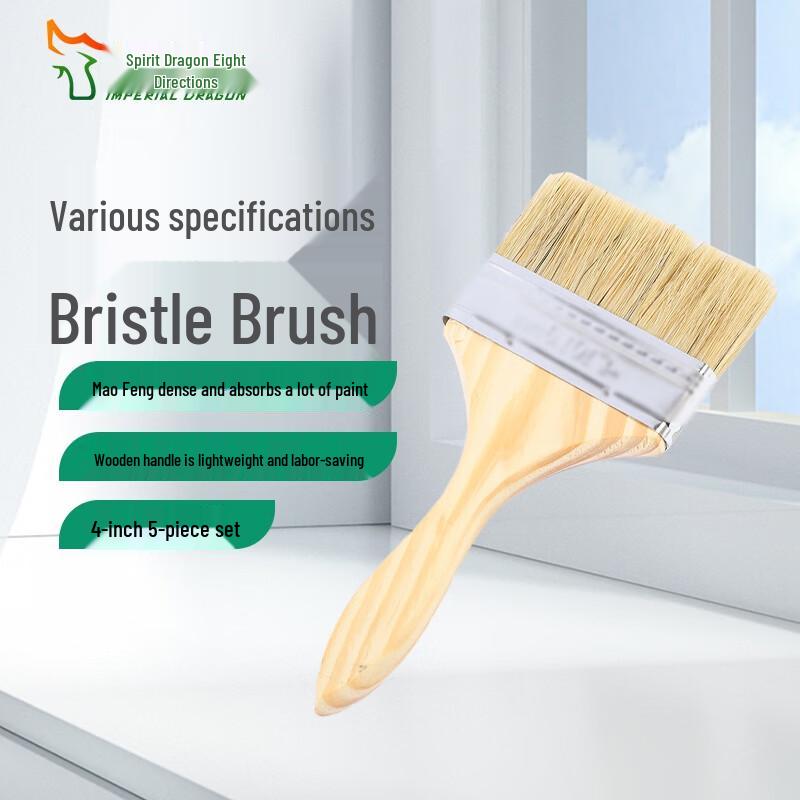 Versatile Wooden Handle Hog Bristle Brush Set