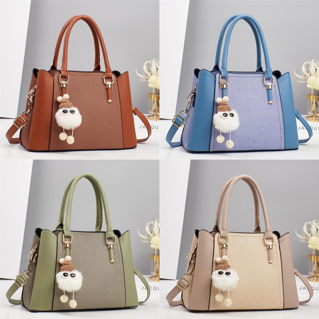 Pu Multilayer Handbag With Contrast Splicing For Daily Casual Use