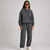 Couple Matching Hooded Tracksuit Set for Spring and, Color Thick Pullover Athletic Sweatsuit for Men and Women