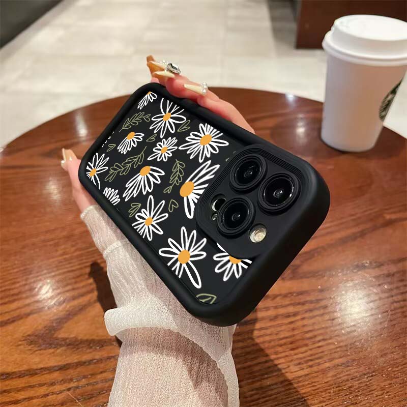 Case Cover For Realme 16 15 Pro 14 13 12 11 Plus 5G 15T C75 C71 C53 C55 GT6 GT3 Silicone Phone Casing Daisy Flowers Soft