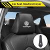 Car Seat Covers Leather Headrest Covers For VW GTI Polo Passat Scirocco Golf Tiguan Jetta ROC Touareg Touran Sharan Beetle GTD QQ2
