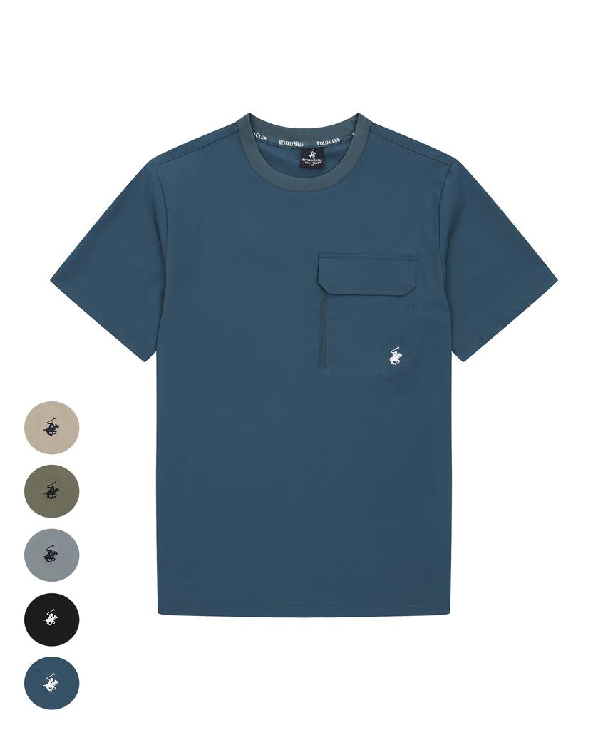 BHPOLOCLUB Men'S Air Stretch Pocket Short Sleeve T-Shirt 5 Colors Ts183