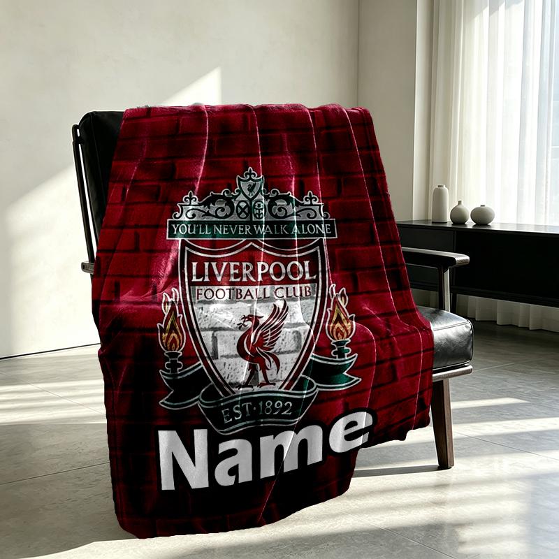 Custom Name Personalized Football Team F.C Print Blankets, Home Decor, Bedroom, Sofa, Camping, Couch, Gifts for Birthday Christmas