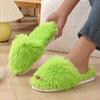 Women's 2024 Fuzzy Open-Toe Slippers – Spring & Autumn Candy Colors