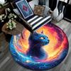 Cosmic Cat Round Area Rug,Carpet Rug for Living Room Bedroom Sofa Playroom Decor,Non-slip Floor Mat