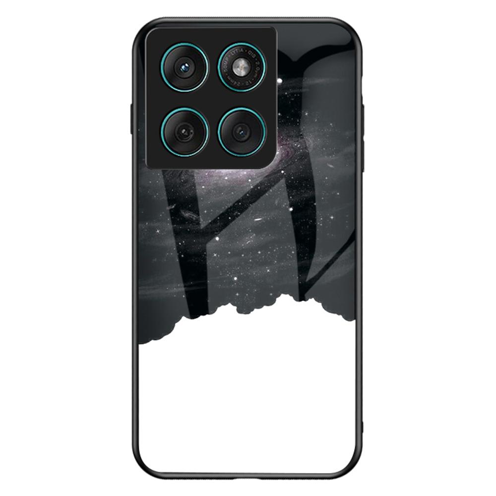 Für Motorola Edge 60 Fusion 5G/Edge 60 5G Hülle Sternenhimmel-Muster Hartglas Handyhülle