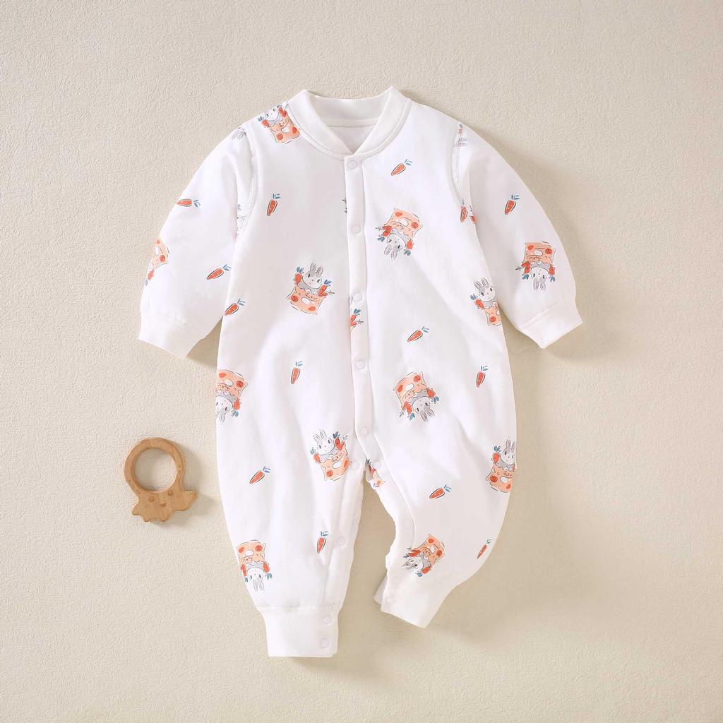 Seamless Pure Cotton Baby Romper - Spring/Autumn Bodysuit for Boys & Girls