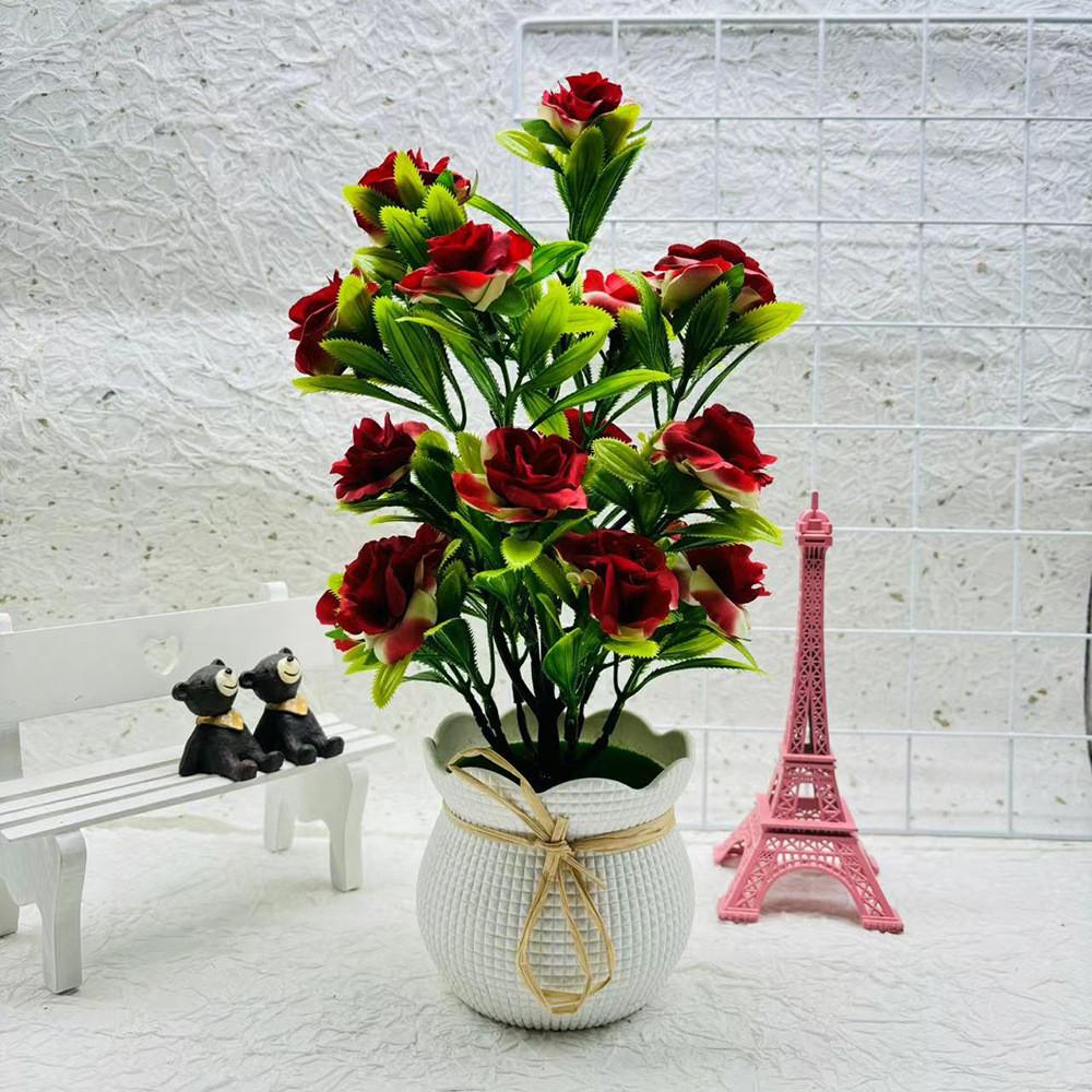 Artificial Plant Container With Colorful Silk Flowers For Indoor Decor And Special Occasions