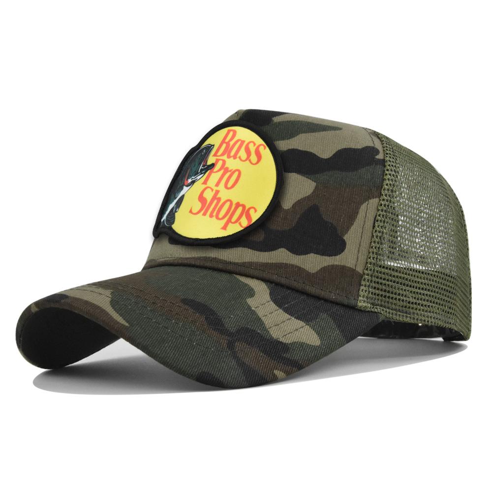 Embroidered Baseball Cap Bass Weaving Label Cap Mesh Cap Bent Brim Sun Hat Summer Hat Sun Hat