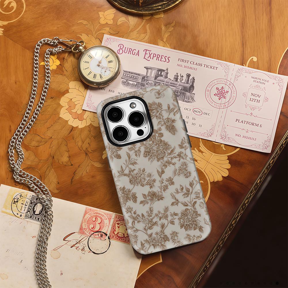 Beige PeonyFor Magnetic Phone Case for IPhone 17 16 15 14 13 Pro Max Plus Single Double-layer Tough Case