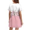 Abiti estivi casual da donna con scollo rotondo, plissettati, tasche e maniche corte stampate