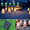 Solar Christmas Stake Lights 5Pcs Set, Warm White Santa Figures for Garden, All-Weather Patio Pathway Decoration
