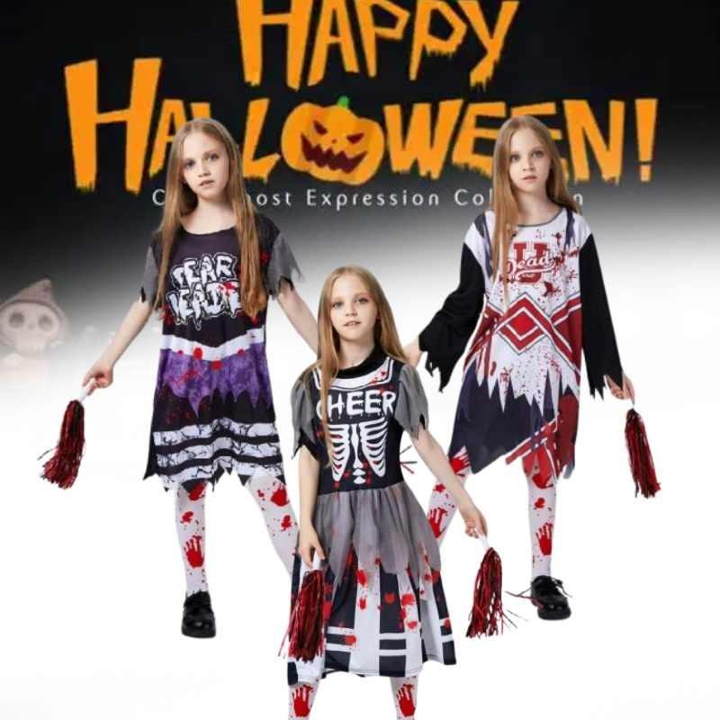 Zombie Halloween Cosplay Costume Cheerleading Team Party Dress Performance Stage