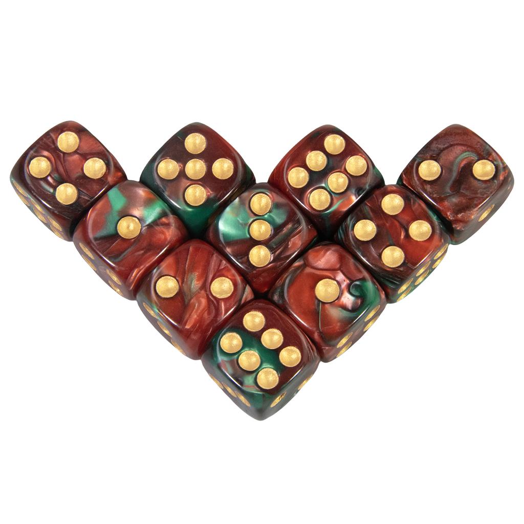 16mm Rounded Corner Dice 10pcs Mixing Colors Game Dice for Table Game Math Teching