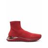 Ferragamo Knitted High Top Sock Sneakers Red