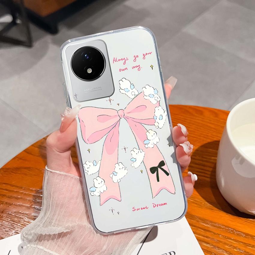 For Vivo Y02 Y02A Y02S Y10 Y11 Y12 Y12a Y13 Y15 Y15a Y16 Y17 Y19 Clear TPU Case Ocean Whale Pattern Anti Drop Back Cover For Vivo Silicone Phone Shell