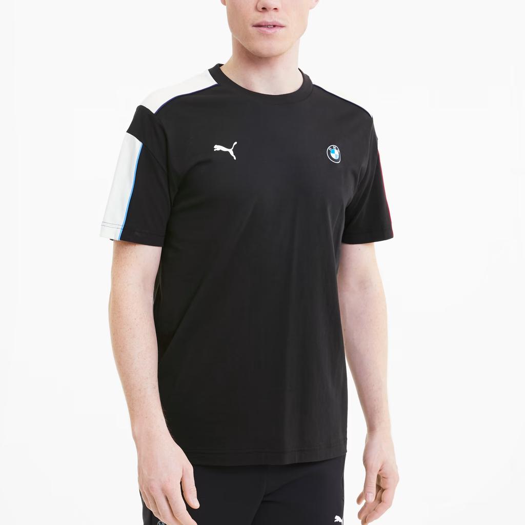 Puma X BMW Motorsport T7 Fashion Color Block Round Neck Short Sleeve Racing T-Shirt Men Tops 597993-01